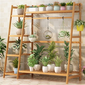 कस्टम रचनात्मक उद्यान रैक सरल बेडरूम कमरे में रहने वाले ठोस लकड़ी संयंत्र रैक - Product Image 3