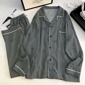 <span class=keywords><strong>Pigiama</strong></span> in Cotone Cloud di Alta Qualità per <span class=keywords><strong>Uomo</strong></span>, Cardigan <span class=keywords><strong>Primaverile</strong></span> Morbido con Maniche Lunghe e Pantaloni, Abbigliamento Casual da Casa - Product Image 6