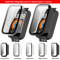 Coque de protection intégrale en PC rigide BEEFLYPOWER 2-en-1 avec protection d'écran en verre trempé pour Xiaomi Band 11 Active