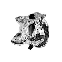 Masque Adulte Miroir Visage de Chat Mystérieux pour Fête Disco d'Halloween, en Plastique Personnalisé, Écologique, Argenté, Nouvelle Arrivée en Gros