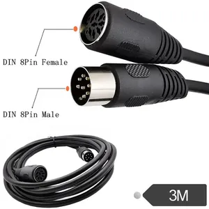 Cable de audio de altavoz de extensión macho a hembra DIN de 8 pines 0,5 M 1,5 M 3M