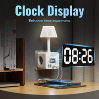 Multiprise avec 5 ports USB et lumière chaude/froide, prise européenne, pour hôtel, chambre, vente en gros, modèle personnalisé B2B, service OEM