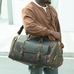 Vente en gros de nouveaux sacs de voyage de luxe marron de grande capacité avec doublure en polyester et fermeture à glissière en cuir PU - Product Image 3