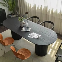 Ensemble Table à Manger Moderne Noire avec Chaises Sculptées Cadre en Bois pour Appartement Hôtel Villa Restaurant Salon Mobilier de Bar à Domicile