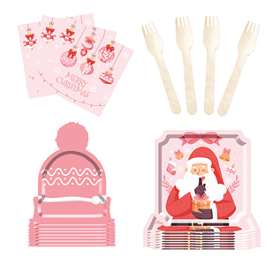 DAMAI - Nuevos Artículos para Fiestas de Navidad, Molde para Sombrero de Papá Noel, Platos de Papel para Postres, Vasos y Servilletas para Fiestas de Navidad - Product Image 4