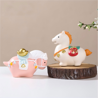 Figurine de cheval en résine Tang Sancai, signe du zodiaque chinois, porte-bonheur, sac d'argent, écologique, artisanal, marque ROOGO, décoration de bureau, Feng Shui