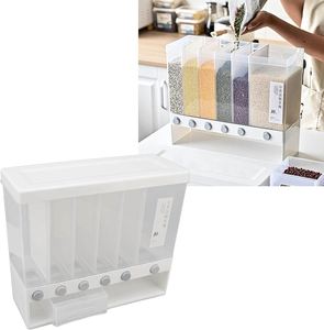 Contenedor de Alimentos Rectangular de 5 Compartimentos, Apto para Microondas, Ecológico, de PP, Dispensador de Cereales, Capacidad de Carga de 6-10L, 10kg, en Tendencia - Product Image 3