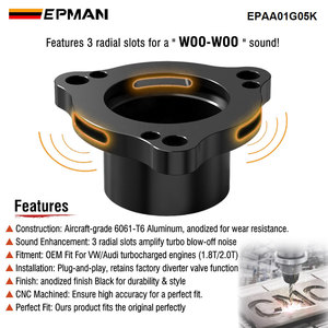 Espaciador Adaptador de Válvula de Descarga de Turbo de Aluminio EPMAN para VW <span class=keywords><strong>Golf</strong></span> Mk7/Mk7.5 GTI para Audi A3/A4/TT EPAA01G05K - Product Image 3
