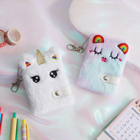 Venta al por mayor niños de dibujos animados de animales Mini cuaderno de cuentas de mano de felpa gato encantador libro de escritura mochila llavero colgante libro de bolsillo