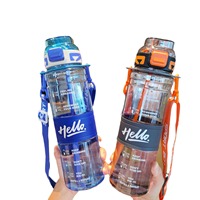Grande capacité 1000ml Portable étanche avec paille bec de canard et couvercle bouteille d'eau en plastique pour Fitness vélo équitation extérieur