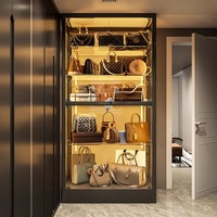 Vitrines à trois faces à cinq portes meubles de maison pour modèles de chambre et de salon présentoir de figurines