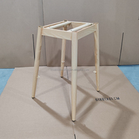 Pieds de meubles en gros en fer métallique avec procédé d'impression par transfert thermique, couleur bois naturel, base de chaise de bar pour pièces de chaise