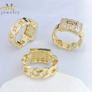 Оптовое кольцо JML из позолоченного 14-каратного золота с кубическим цирконием, модное, высококачественное, в стиле хип-хоп, европейское и американское, модель «Монако» - Product Image 2