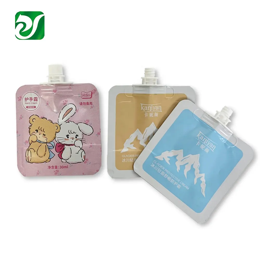 Hand Cream Cosmetic Packaging Bags Protective Cream Lotion Stand Up Sachet with Spout