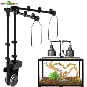 Support de lampe double pour reptiles REPTI <span class=keywords><strong>ZOO</strong></span>, écologique, durable, réglable en hauteur, avec deux supports flexibles pour lampe chauffante suspendue - Product Image 1