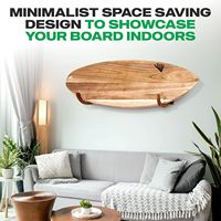Support mural pour planche de surf en bambou BH Single Surf Rack, supports pour planches de surf en bois de bambou