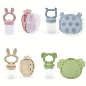 Alimentador de Frutas de Silicona para Bebés con Molde para Hielo, Libre de BPA, Alimentador de Alimentos para Bebés con Diseño de Animales para la Alimentación Complementaria - Product Image 1