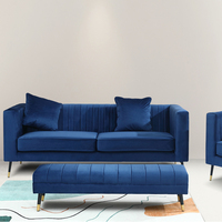 Diseños Italianos de Lujo, Telas de Lujo Doradas, Sofá de Terciopelo Plateado, Juego de Muebles de Sala de Estar, Sofá de Terciopelo de Lujo