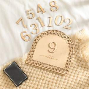 Semana <span class=keywords><strong>de</strong></span> cumpleaños, luna llena, huellas <span class=keywords><strong>de</strong></span> manos y pies, pintura <span class=keywords><strong>de</strong></span> Ceremonia <span class=keywords><strong>de</strong></span> bebé, foto <span class=keywords><strong>de</strong></span> madera, hito conmemorativo digital, Juguetes - Product Image 3