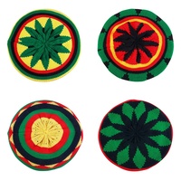 Gorro Unisex de Punto 100% Lana, Estilo Rasta, Informal, Deportivo, para Ciclismo, Playa, Esquí, Reggae, Étnico, para Fiestas, para las Cuatro Estaciones