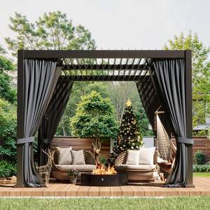 Pérgola de Aluminio con Techo de Láminas Ajustables e Impermeables, Gazebo para Exteriores - Product Image 1