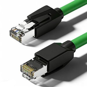 สายอีเธอร์เน็ตอุตสาหกรรมแบบมีฉนวนป้องกัน SSTP Cat6A ยี่ห้อ D-sunty จากโรงงานโดยตรง สายทองแดงแท้สีเขียว สำหรับ Gigabit LAN ความยาวตามสั่ง รับผลิตแบบ OEM - Product Image 4