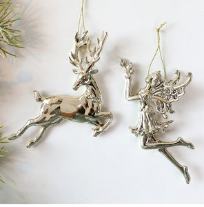Adornos Navideños <span class=keywords><strong>de</strong></span> Lujo con Renos y Copos <span class=keywords><strong>de</strong></span> Nieve en Oro Champagne, Decoración Colgante <span class=keywords><strong>de</strong></span> PC Electrochapado para Árbol <span class=keywords><strong>de</strong></span> Navidad - Product Image 2