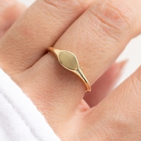 fabrik großhandel personalisierter PVD vergoldeter 925 sterling-silber-initial-buchstaben namens gravierbarer leerer siegelring für frauen