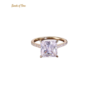Bague de Mariage en Moissanite Taille Princesse Couleur D VVS Plaqué Or 18K pour Femme en Argent Sterling 925 Options 1-5 Carats Commandes Personnalisées
