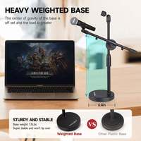 Support de microphone rotatif à 360 degrés PROAR Z01 noir pour bureau, support de tablette, matériau métal et plastique, streaming en direct, chant