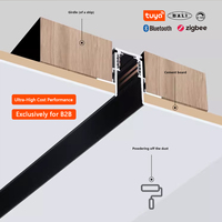 Rail magnétique encastré en aluminium 48V, facile à installer et résistant à la déformation, prend en charge la gradation intelligente 3000K-6000K