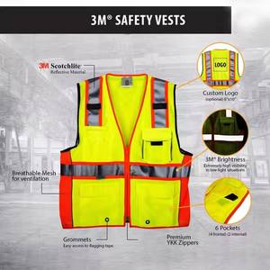 Chalecos DE SEGURIDAD reflectantes con logotipo personalizado de bolsillo EN 20471 Certificado ANSI Clase 1 - Product Image 3