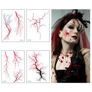 Shinein faux vaisseaux sanguins stries maquillage Cosplay temporaire foudre tatouage autocollant effrayant veine Halloween visage tatouages - Product Image 1