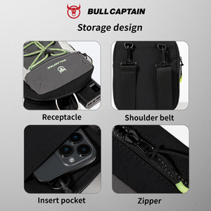 BULLCAPTAIN กระเป๋ากันน้ำสำหรับผู้หญิงผู้ชายกระเป๋าสะพายไหล่แฟชั่นลำลองฟิตเนสกีฬาการเดินทางกระเป๋าเก็บโทรศัพท์มือถือ - Product Image 4