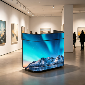 Pantalla LED Curva para Mostrador de Bar, para Galería de Arte, Sala de Exposiciones, Pantalla Digital Flexible en Forma de U para Exposición de Pinturas en Museo - Product Image 1