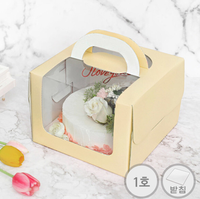 Boîte à gâteau mousse portable personnalisée avec poignée et fenêtre, emballage blanc pour anniversaire