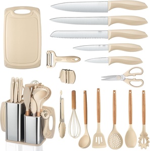 Utensilios de Cocina, Juego de Cuchillos de Cocina, Juego de Utensilios de Cocina de Silicona con Tabla de Cortar - Product Image 1