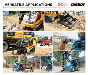 Chargeuse compacte S460 robuste avec pelle rétrocaveuse, moteur PLC, pompe à essence/diesel haute efficacité pour le nettoyage des chantiers - Product Image 5