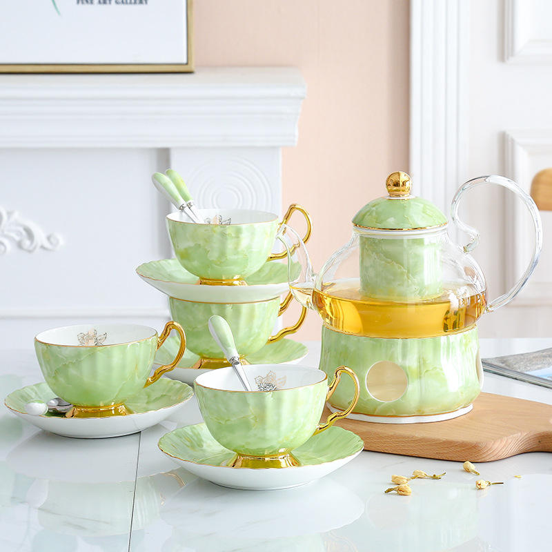 Green (1 pot, 4 cups, saucers, and spoons)
