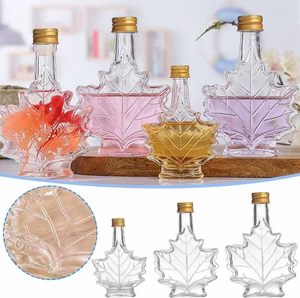 Bouteille en verre unique en forme de feuille d'<span class=keywords><strong>érable</strong></span>, capacité 50ml, 100ml, 250ml, pour Tequila et <span class=keywords><strong>Rhum</strong></span> Noir, avec couvercle inclus - Product Image 4