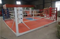Mini ring de boxe thaïlandaise Muay Thai MMA UFC BJJ professionnel de haute qualité en toile personnalisée de 5*5m avec cordes élastiques