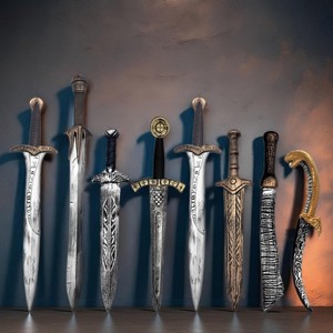 WOWEI Halloween Cosplay Props Ecológico Impreso Retro Caballero Espada Plástico Medieval Fantasía Arma Fiesta Decoración Suministros - Product Image 2