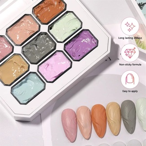 1pc Solid Color Nail Polish Glue 9-grid Color Painting Glue High Saturation Thick Gradient Patting Glue Nail Art Creation 3D DIY - Product Image 3
