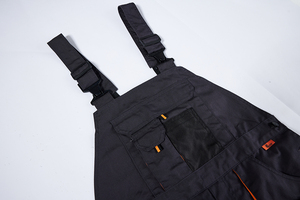 Salopette de travail renforcée pour les genoux, vêtements de travail robustes gris avec plusieurs poches pour la construction - Product Image 5