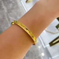 Brazalete de Oro Real de 24K, Martillado, Joyería Fina, Diseño de Lujo para Compromiso, Brazalete de Oro de 24K Grabado a Mano y Personalizado