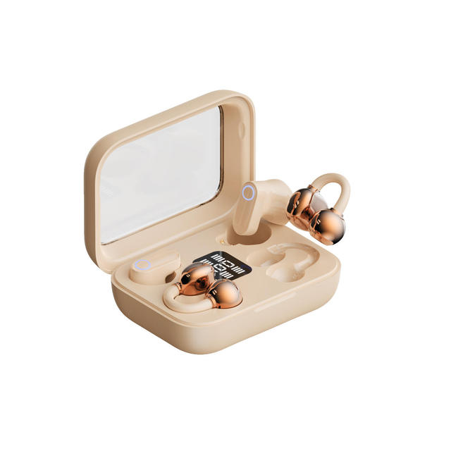 Bone Conduction Wireless Earbuds 2-in-1 In-Ear Clip-On TWS Headphones Digital Display Hi-Fi Stereo Low Latency BT 6.0 for Sports