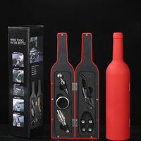 Nouveau Design 5 Pcs Set Wine Bottler Opener Tool Household Bar Accessories Tire-bouchon Metal Wine Opener Tool Box Set
