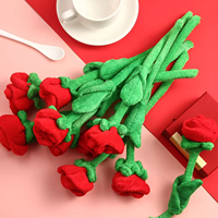 Peluche Rose Fleur Peluche Rose Fleur Pliable Tiges Peluche Bouquet Jouet Graduation Fête des Mères Saint Valentin Cadeaux Pour Enfants