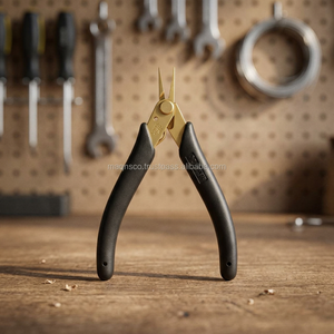High Quality Xuron Tweezers Nose Pliers Pro Gold Tip Stainless Steel Black Handle Light Weight Smooth Work Jewelry Making <b>Tools</b> - Product Image 3