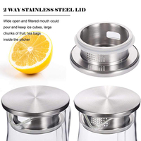 Jarra de agua de 1500ml, jarra de agua fría de gran capacidad, tetera, jugo de fruta, contenedor de té verde, tetera transparente, tetera práctica